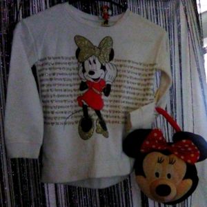 Girls minnie mouse sweatshirt with purse